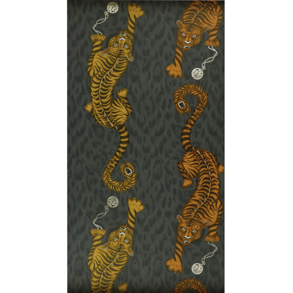 Samples and Purchasing available for Tigris - Flame  By Clarke And Clarke | Animalia By Emma J Shipley For C&C | Animal/Insects Wallcovering Print at Designer Wallcoverings and Fabrics