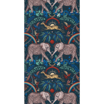 Samples and Purchasing available for Zambezi - Navy  Blue By Clarke And Clarke | Wilderie By Emma J Shipley For C&C |Animal/Insects Novelty Wallcovering Print at Designer Wallcoverings and Fabrics