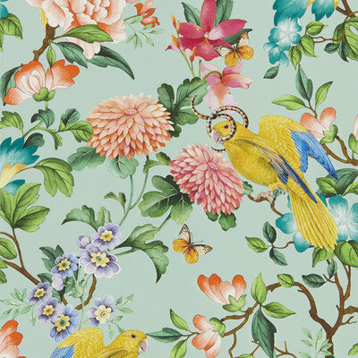 Samples and Purchasing available for Golden Parrot Wp - Mineral Multi By Clarke And Clarke | Clarke & Clarke Botanical Wonders Wallpaper |Animal/Insects Novelty Wallcovering Print at Designer Wallcoverings and Fabrics