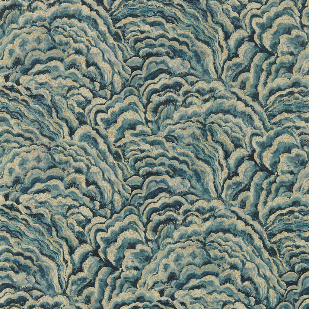 Samples and Purchasing available for Lumino - Kingfisher/Gilver Wp Teal By Clarke And Clarke | Clarke & Clarke Exotica 2 Luxury Wallcovering | Modern Wallcovering Print at Designer Wallcoverings and Fabrics