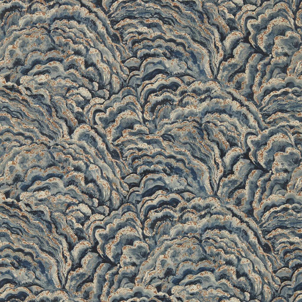 Samples and Purchasing available for Lumino - Midnight/Copper Wp Dark Blue By Clarke And Clarke | Clarke & Clarke Exotica 2 Luxury Wallcovering | Modern Wallcovering Print at Designer Wallcoverings and Fabrics