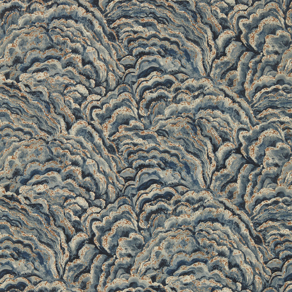 Samples and Purchasing available for Lumino - Midnight/Copper Wp Dark Blue By Clarke And Clarke | Clarke & Clarke Exotica 2 Luxury Wallcovering | Modern Wallcovering Print at Designer Wallcoverings and Fabrics