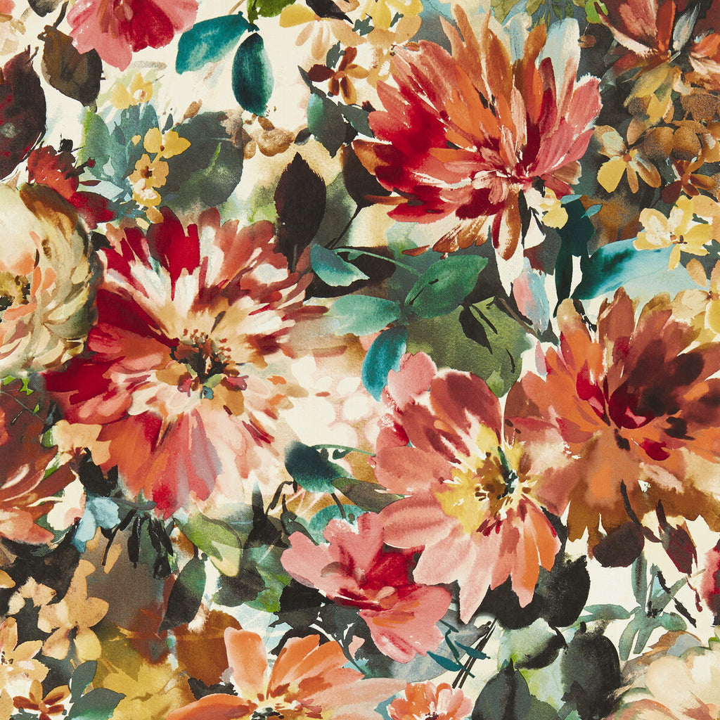 Samples and Purchasing available for Tahiti - Rouge Wp Multi By Clarke And Clarke | Clarke & Clarke Exotica 2 Luxury Wallcovering | Botanical & Floral Wallcovering Print at Designer Wallcoverings and Fabrics