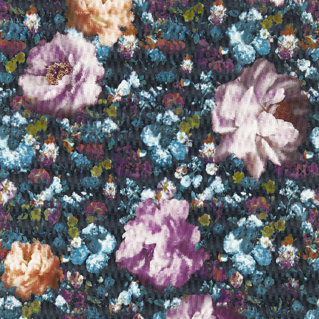 Samples and Purchasing available for Camile - Midnight Wp Multi By Clarke And Clarke | Clarke & Clarke Fusion Luxury Wallcovering | Botanical & Floral Wallcovering Print at Designer Wallcoverings and Fabrics