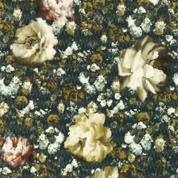 Samples and Purchasing available for Camile - Teal/Spice Wp Teal By Clarke And Clarke | Clarke & Clarke Fusion Luxury Wallcovering | Botanical & Floral Wallcovering Print at Designer Wallcoverings and Fabrics