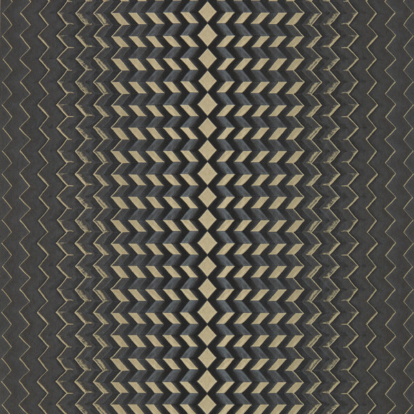 Samples and Purchasing available for Fragment - Charcoal/Gold Wp Charcoal By Clarke And Clarke | Clarke & Clarke Fusion Luxury Wallcovering |Modern Geometric Wallcovering Print at Designer Wallcoverings and Fabrics