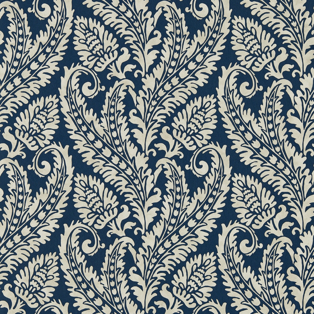 Samples and Purchasing available for Regale - Denim Wp Dark Blue By Clarke And Clarke | Clarke & Clarke Marianne Wallcovering |Damask Metallic Wallcovering Print at Designer Wallcoverings and Fabrics