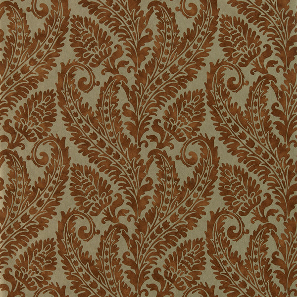 Samples and Purchasing available for Regale - Russet Gilver Wp Rust By Clarke And Clarke | Clarke & Clarke Marianne Wallcovering |Damask Metallic Wallcovering Print at Designer Wallcoverings and Fabrics