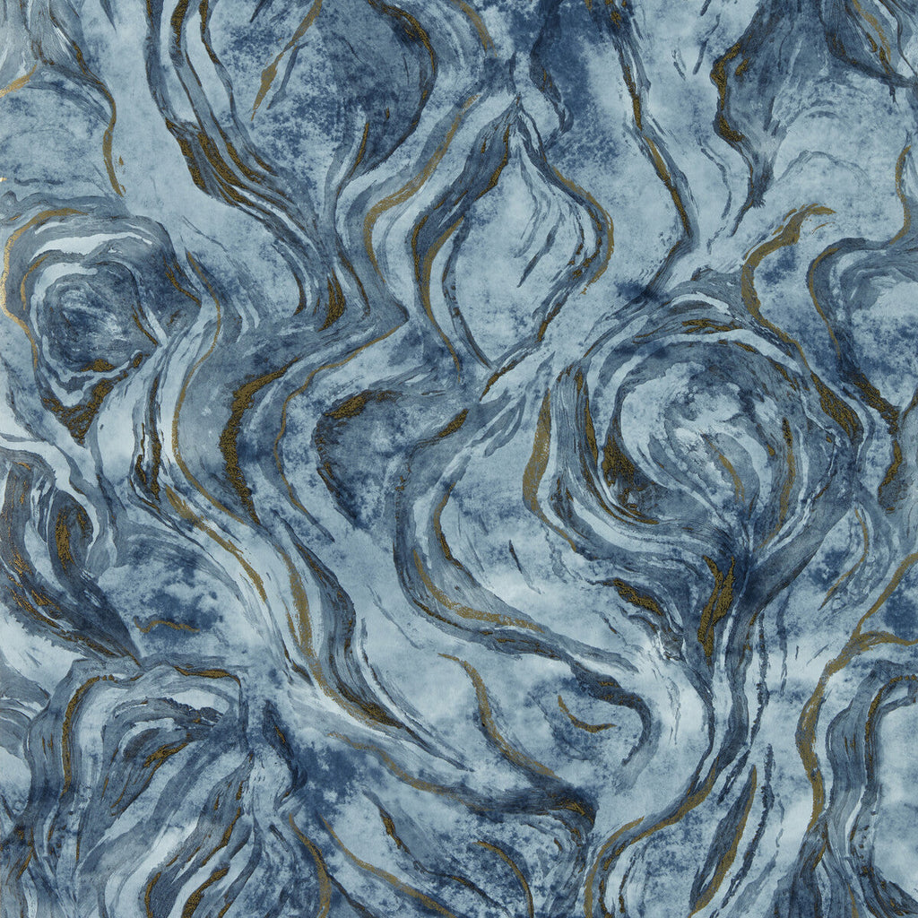 Samples and Purchasing available for Lavico - Midnight Wp Dark Blue By Clarke And Clarke | Clarke & Clarke Lusso Wallcovering |Abstract Metallic Wallcovering Print at Designer Wallcoverings and Fabrics