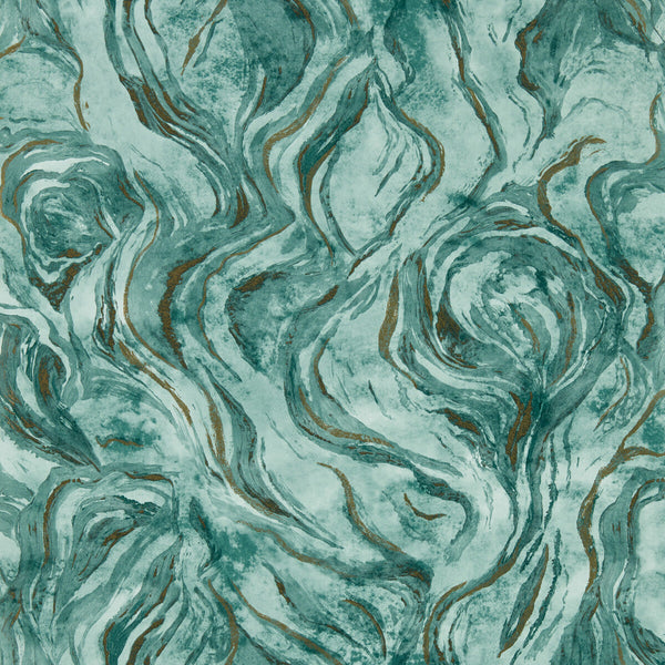 Samples and Purchasing available for Lavico - Teal Wp Teal By Clarke And Clarke | Clarke & Clarke Lusso Wallcovering |Abstract Metallic Wallcovering Print at Designer Wallcoverings and Fabrics