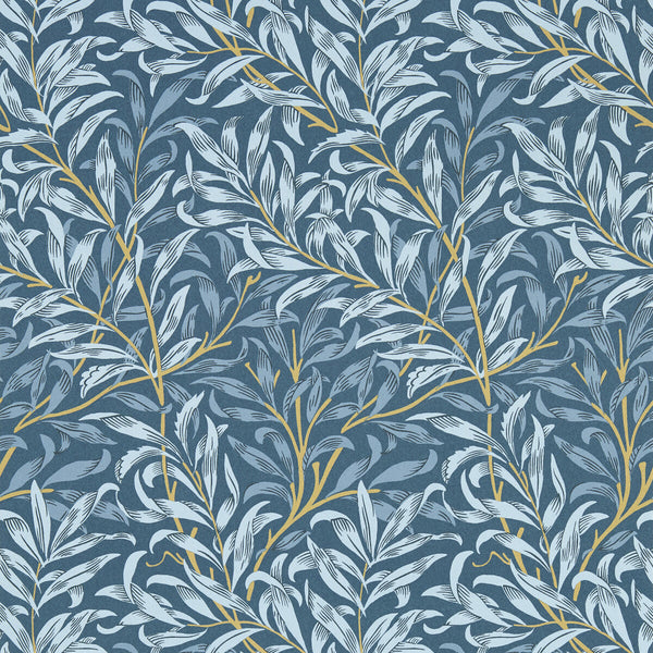 Samples and Purchasing available for Willow Boughs - Denim Wp Dark Blue By Clarke And Clarke | Clarke & Clarke William Morris Wallcovering | Botanical & Floral Wallcovering Print at Designer Wallcoverings and Fabrics