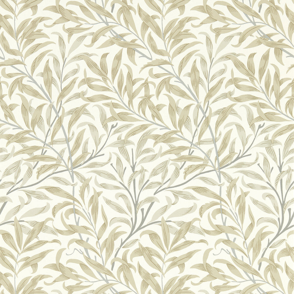 Samples and Purchasing available for Willow Boughs - Linen Wp White By Clarke And Clarke | Clarke & Clarke William Morris Wallcovering | Botanical & Floral Wallcovering Print at Designer Wallcoverings and Fabrics