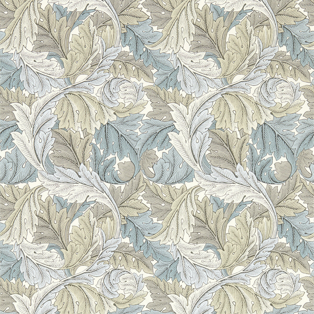 Samples and Purchasing available for Acanthus - Dove Wp Grey By Clarke And Clarke | Clarke & Clarke William Morris Wallcovering | Botanical & Floral Wallcovering Print at Designer Wallcoverings and Fabrics