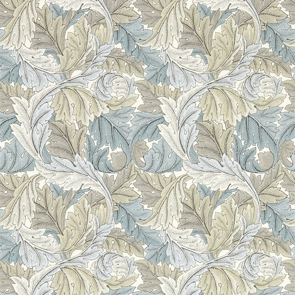 Samples and Purchasing available for Acanthus - Dove Wp Grey By Clarke And Clarke | Clarke & Clarke William Morris Wallcovering | Botanical & Floral Wallcovering Print at Designer Wallcoverings and Fabrics