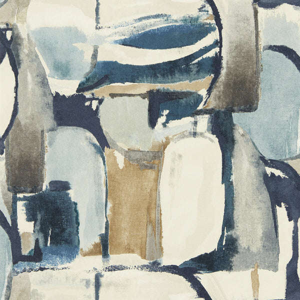 Samples and Purchasing available for Figura - Denim/Linen Wp Blue By Clarke And Clarke | Clarke & Clarke Vivido Wallcovering | Abstract Wallcovering Print at Designer Wallcoverings and Fabrics