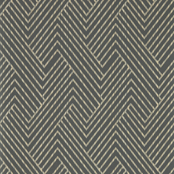 Samples and Purchasing available for Grassetto - Charcoal Wp Charcoal By Clarke And Clarke | Clarke & Clarke Vivido Wallcovering |Geometric Stripes Wallcovering Print at Designer Wallcoverings and Fabrics