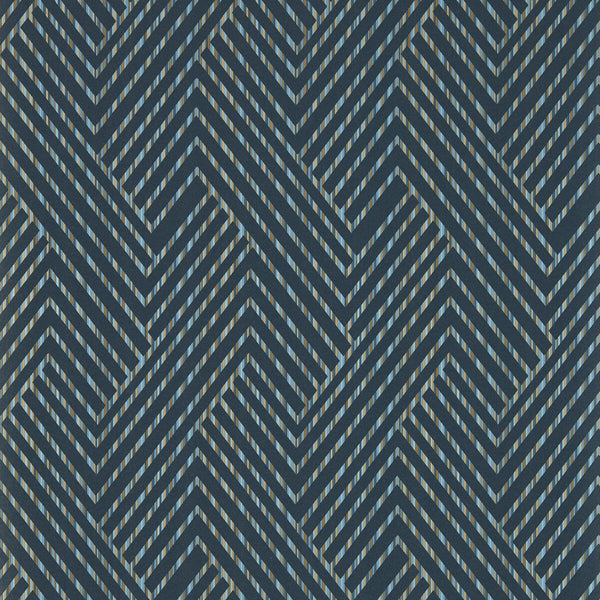 Samples and Purchasing available for Grassetto - Midnight Wp Black By Clarke And Clarke | Clarke & Clarke Vivido Wallcovering |Geometric Stripes Wallcovering Print at Designer Wallcoverings and Fabrics