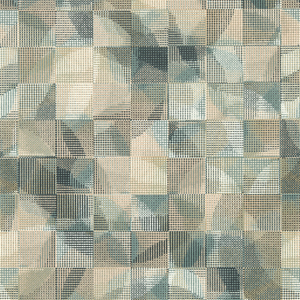 Samples and Purchasing available for Impatto - Mineral/Blush Wp Turquoise By Clarke And Clarke | Clarke & Clarke Vivido Wallcovering | Geometric Wallcovering Print at Designer Wallcoverings and Fabrics