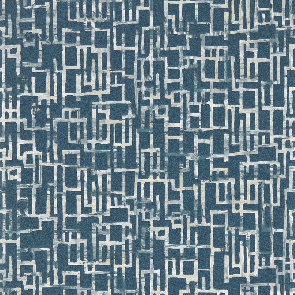 Samples and Purchasing available for Quadrata - Midnight Wp Blue By Clarke And Clarke | Clarke & Clarke Vivido Wallcovering |Abstract Geometric Wallcovering Print at Designer Wallcoverings and Fabrics