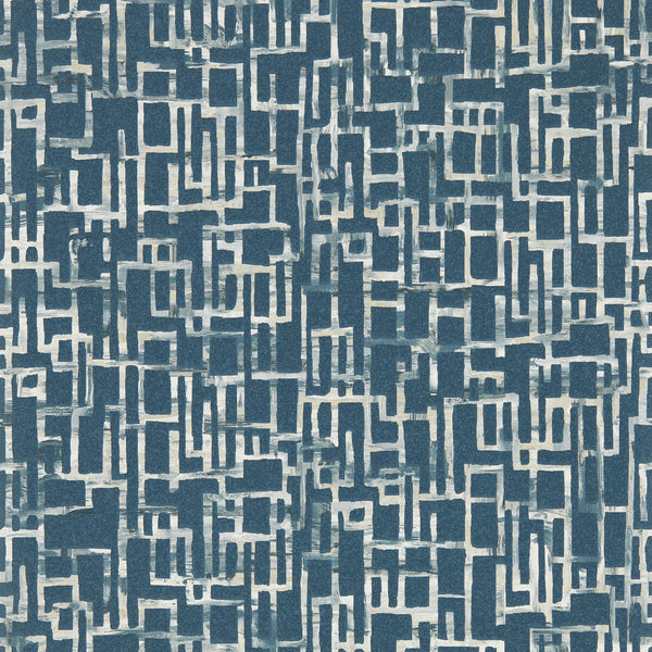 Samples and Purchasing available for Quadrata - Midnight Wp Blue By Clarke And Clarke | Clarke & Clarke Vivido Wallcovering |Abstract Geometric Wallcovering Print at Designer Wallcoverings and Fabrics