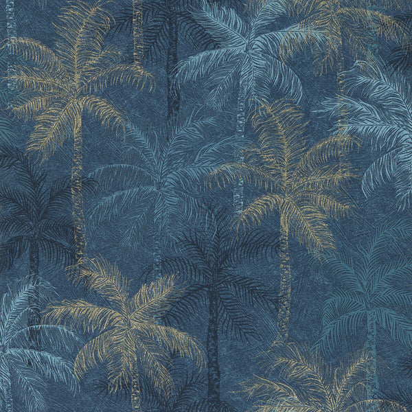 Samples and Purchasing available for Palmyra - Midnight Wp Dark Blue By Clarke And Clarke | Clarke & Clarke Breegan Jane Wallcovering |Botanical & Floral Texture Wallcovering Print at Designer Wallcoverings and Fabrics