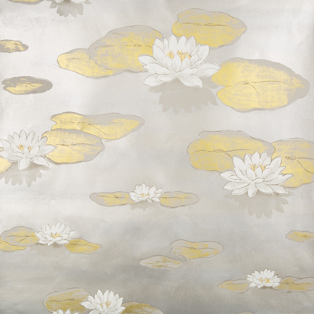 Samples and Purchasing available for Lis D'Eau - Pewter Gold By Kravet Couture | Jan Showers Glamorous |Modern Metallic Wallcovering Print at Designer Wallcoverings and Fabrics