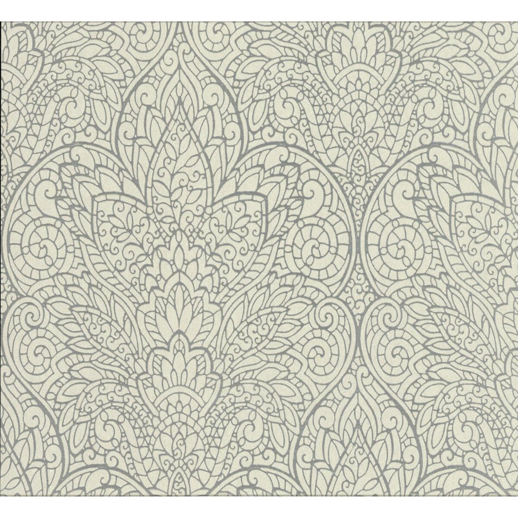 Samples and Purchasing available for Kravet Design - W3467-11 Ivory By Kravet Design | Candice Olson Collection |Damask Metallic Wallcovering Print at Designer Wallcoverings and Fabrics