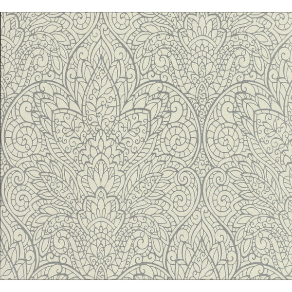 Samples and Purchasing available for Kravet Design - W3467-11 Ivory By Kravet Design | Candice Olson Collection |Damask Metallic Wallcovering Print at Designer Wallcoverings and Fabrics