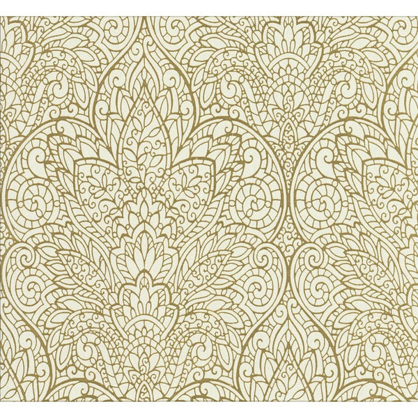 Samples and Purchasing available for Kravet Design - W3467-14 Ivory By Kravet Design | Candice Olson Collection |Damask Metallic Wallcovering Print at Designer Wallcoverings and Fabrics