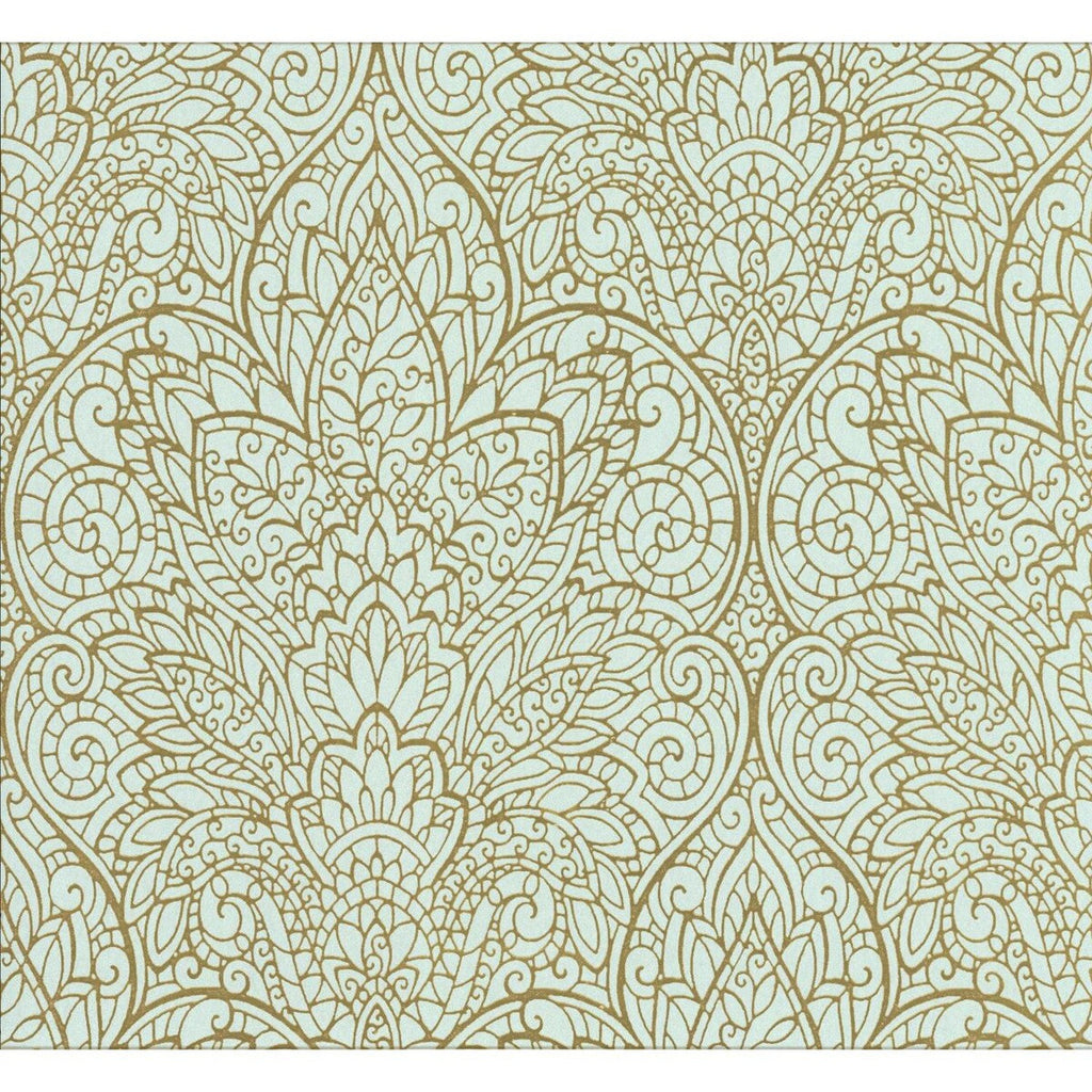 Samples and Purchasing available for Kravet Design - W3467-516 Light Blue By Kravet Design | Candice Olson Collection |Damask Metallic Wallcovering Print at Designer Wallcoverings and Fabrics