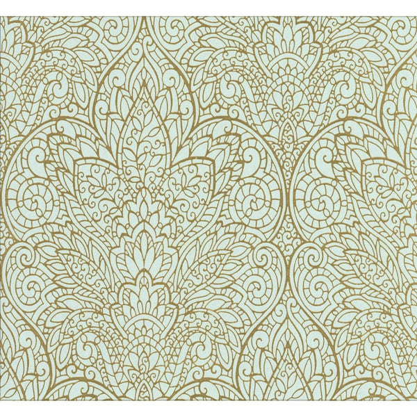 Samples and Purchasing available for Kravet Design - W3467-516 Light Blue By Kravet Design | Candice Olson Collection |Damask Metallic Wallcovering Print at Designer Wallcoverings and Fabrics