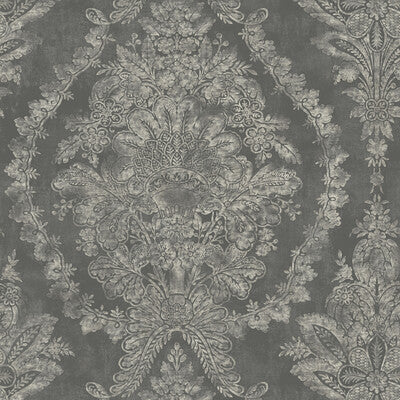 Samples and Purchasing available for Kravet Design - W3715-21 Grey By Kravet Design | Ronald Redding |Damask  Wallcovering Print at Designer Wallcoverings and Fabrics