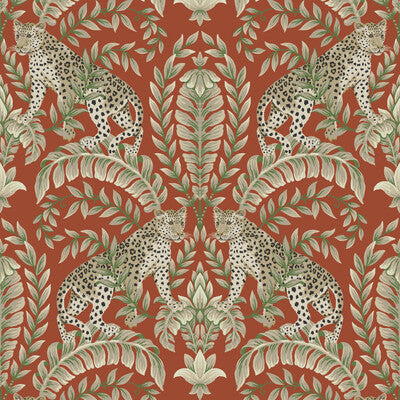 Samples and Purchasing available for Kravet Design - W3721-12 Orange By Kravet Design | Ronald Redding |Flora & Fauna  Wallcovering Print at Designer Wallcoverings and Fabrics