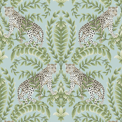 Samples and Purchasing available for Kravet Design - W3721-35 Light Blue By Kravet Design | Ronald Redding |Flora & Fauna  Wallcovering Print at Designer Wallcoverings and Fabrics