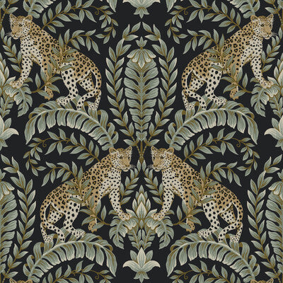 Samples and Purchasing available for Kravet Design - W3721-8 Black By Kravet Design | Ronald Redding |Flora & Fauna  Wallcovering Print at Designer Wallcoverings and Fabrics