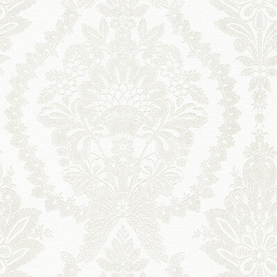 Samples and Purchasing available for Kravet Design - W3729-101 White By Kravet Design | Ronald Redding |Damask  Wallcovering Print at Designer Wallcoverings and Fabrics