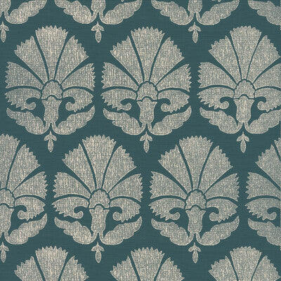 Samples and Purchasing available for Kravet Design - W3731-35 Teal By Kravet Design | Ronald Redding |Damask  Wallcovering Print at Designer Wallcoverings and Fabrics