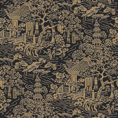 Samples and Purchasing available for Kravet Design - W3742-8 Black By Kravet Design | Ronald Redding |Chinoiserie  Wallcovering Print at Designer Wallcoverings and Fabrics