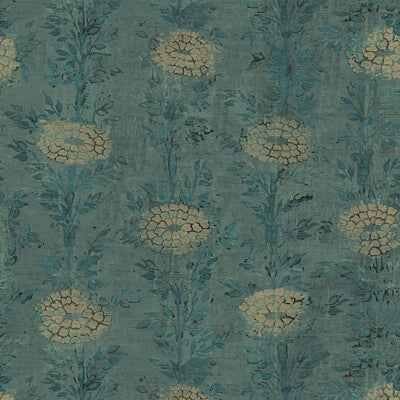 Samples and Purchasing available for Kravet Design - W3743-35 Teal By Kravet Design | Ronald Redding |Botanical & Floral  Wallcovering Print at Designer Wallcoverings and Fabrics