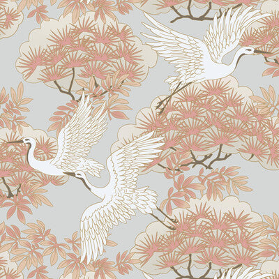 Samples and Purchasing available for Kravet Design - W3751-12 Orange By Kravet Design | Ronald Redding |Flora & Fauna  Wallcovering Print at Designer Wallcoverings and Fabrics