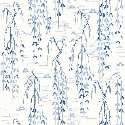 Samples and Purchasing available for Kravet Design - W3754-5 Blue By Kravet Design | Ronald Redding |Botanical & Floral  Wallcovering Print at Designer Wallcoverings and Fabrics