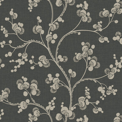 Samples and Purchasing available for Kravet Design - W3772-8 Black By Kravet Design |  |Botanical & Floral  Wallcovering Print at Designer Wallcoverings and Fabrics