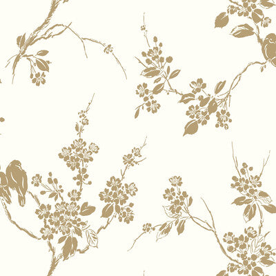 Samples and Purchasing available for Kravet Design - W3773-4 White By Kravet Design |  |Flora & Fauna  Wallcovering Print at Designer Wallcoverings and Fabrics