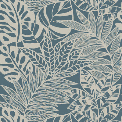 Samples and Purchasing available for Kravet Design - W3774-35 Teal By Kravet Design |  |Botanical & Floral  Wallcovering Print at Designer Wallcoverings and Fabrics