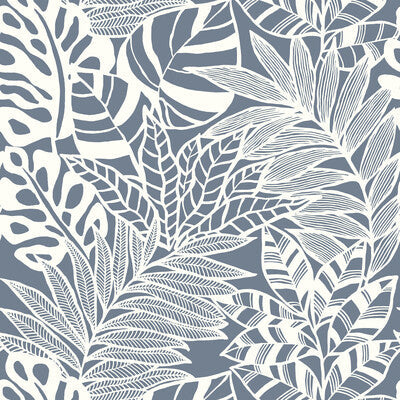 Samples and Purchasing available for Kravet Design - W3774-5 Blue By Kravet Design |  |Botanical & Floral  Wallcovering Print at Designer Wallcoverings and Fabrics