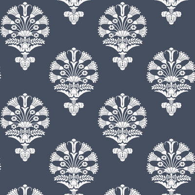 Samples and Purchasing available for Kravet Design - W3778-50 Dark Blue By Kravet Design |  |Botanical & Floral  Wallcovering Print at Designer Wallcoverings and Fabrics