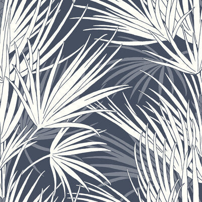 Samples and Purchasing available for Kravet Design - W3781-50 Dark Blue By Kravet Design |  | Tropical Wallcovering Print at Designer Wallcoverings and Fabrics