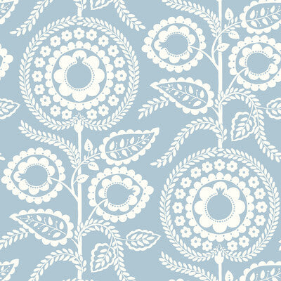 Samples and Purchasing available for Kravet Design - W3783-5 Blue By Kravet Design |  |Botanical & Floral  Wallcovering Print at Designer Wallcoverings and Fabrics