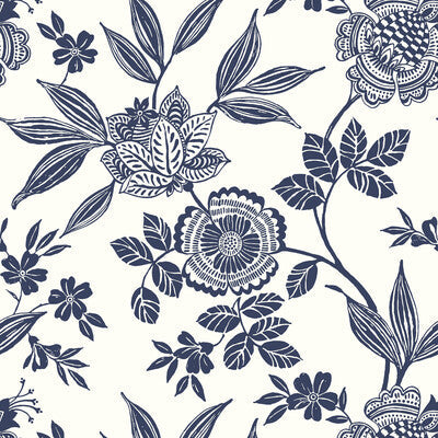 Samples and Purchasing available for Kravet Design - W3784-50 Dark Blue By Kravet Design |  |Jacobeans  Wallcovering Print at Designer Wallcoverings and Fabrics