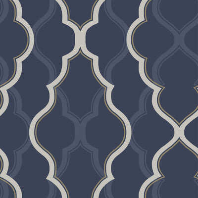 Samples and Purchasing available for Kravet Design - W3799-50 Dark Blue By Kravet Design | Candice Olson Collection |Damask  Wallcovering Print at Designer Wallcoverings and Fabrics